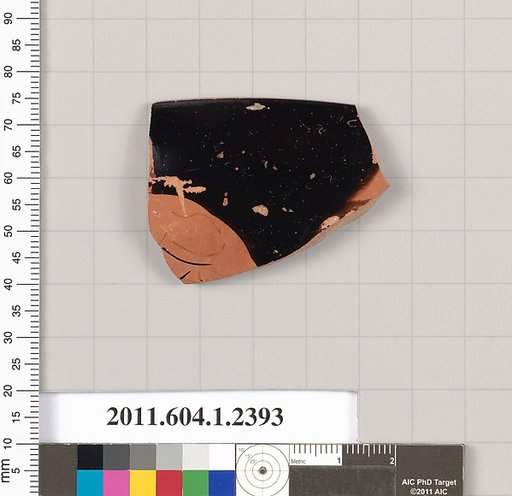 Terracotta rim fragment of a kylix (drinking cup)