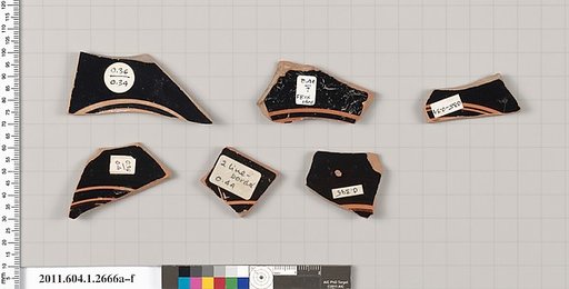 Terracotta fragments of kylikes (drinking cups)