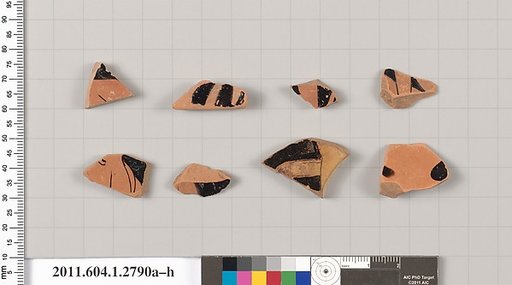 Terracotta fragments of kylikes (drinking cups)