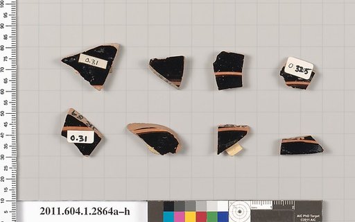 Terracotta fragments of kylikes (drinking cups)