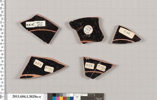 Terracotta fragments of kylikes (drinking cups)