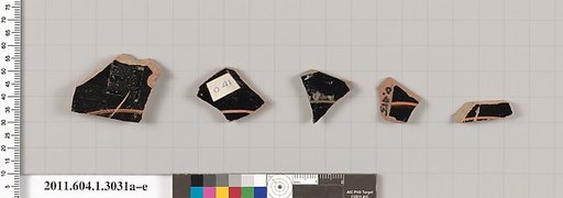 Terracotta fragments of kylikes (drinking cups)