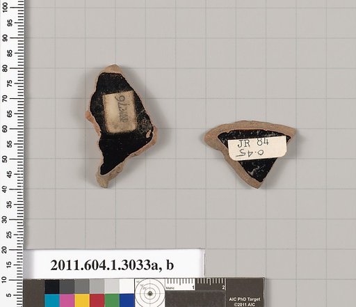 Terracotta fragments of kylikes (drinking cups)