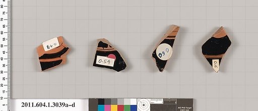 Terracotta fragments of kylikes (drinking cups)