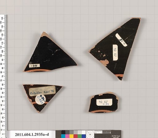 Terracotta fragments of kylikes (drinking cups)