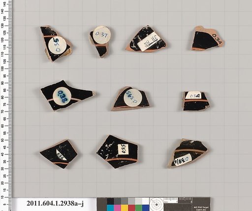 Terracotta fragments of kylikes (drinking cups)