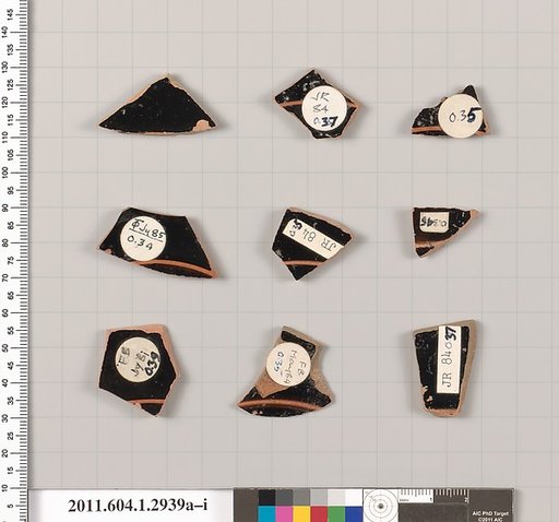Terracotta fragments of kylikes (drinking cups)