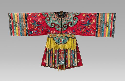 Theatrical robe with phoenix and floral patterns