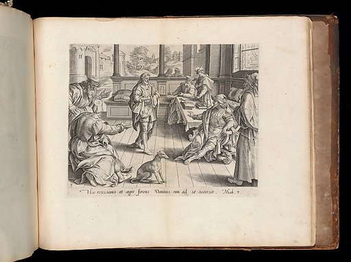 The King Summoning the Servant, from The Parable of the Unmerciful Servant, bound in "Thesaurus Sacrarum historiarum Veteris et Novi Testamenti"