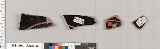 Terracotta fragments of kylikes (drinking cups)