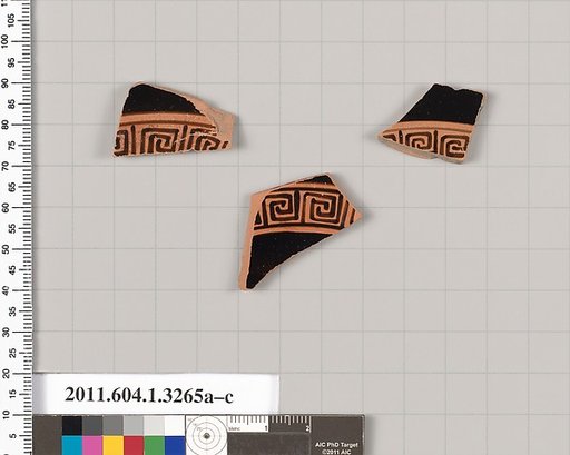 Terracotta fragments of kylikes (drinking cups)