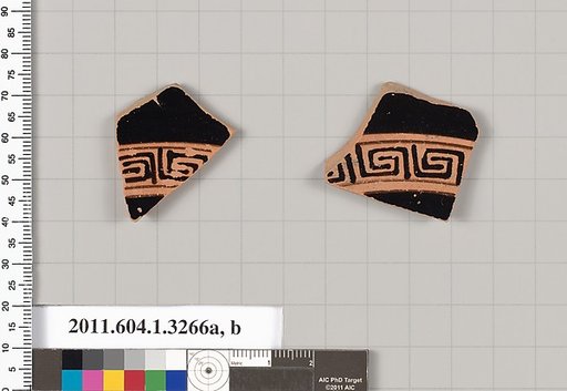 Terracotta fragments of kylikes (drinking cups)