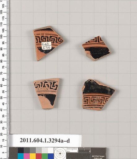 Terracotta fragments of kylikes (drinking cups)