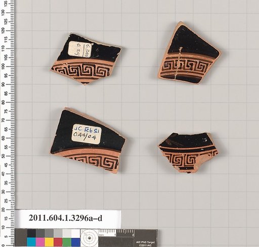 Terracotta fragments of kylikes (drinking cups)