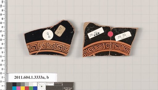 Terracotta fragments of kylikes (drinking cups)