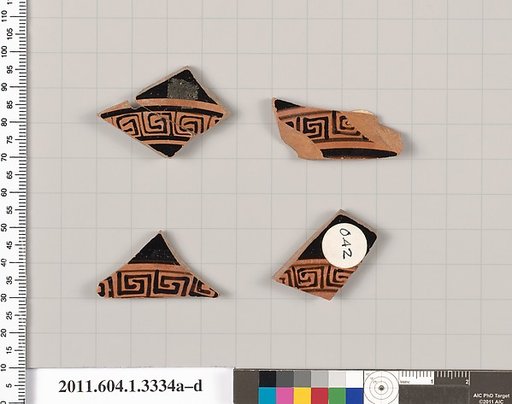 Terracotta fragments of kylikes (drinking cups)