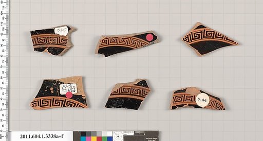 Terracotta fragments of kylikes (drinking cups)