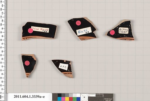 Terracotta fragments of kylikes (drinking cups)