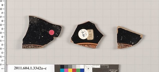 Terracotta fragments of kylikes (drinking cups)