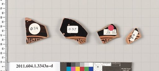 Terracotta fragments of kylikes (drinking cups)