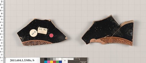 Terracotta fragments of kylikes (drinking cups)