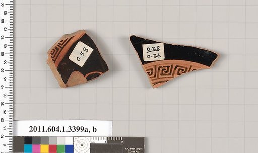 Terracotta fragments of kylikes (drinking cups)
