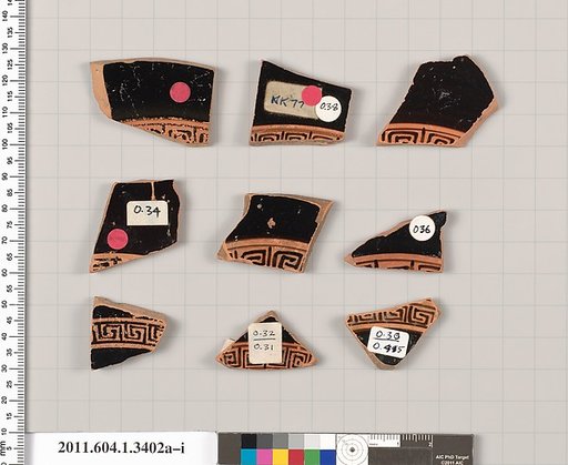 Terracotta fragments of kylikes (drinking cups)