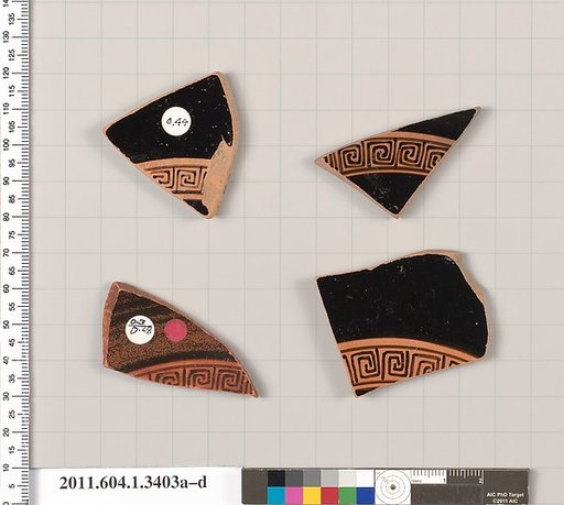 Terracotta fragments of kylikes (drinking cups)