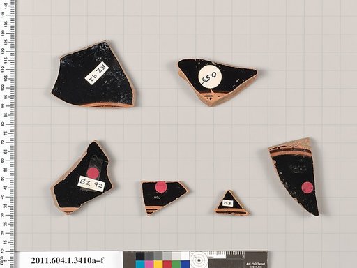 Terracotta fragments of kylikes (drinking cups)