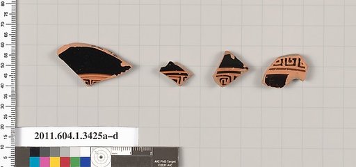 Terracotta fragments of kylikes (drinking cups)