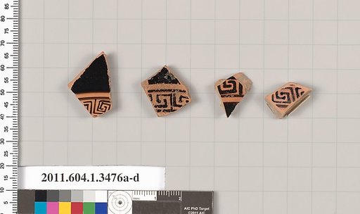 Terracotta fragments of kylikes (drinking cups)