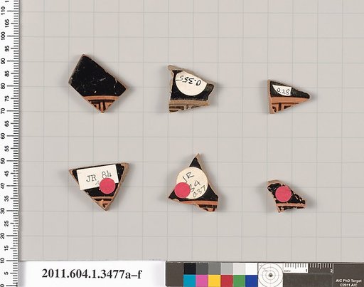 Terracotta fragments of kylikes (drinking cups)