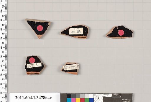 Terracotta fragments of kylikes (drinking cups)