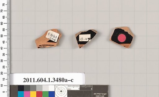 Terracotta fragments of kylikes (drinking cups)