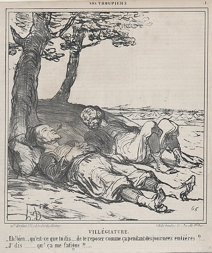 Villégiature, from Nos Troupiers, published in Le Charivari, July 26, 1859