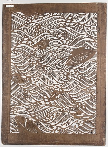 Stencil with Pattern of Wine Cups on Waves
