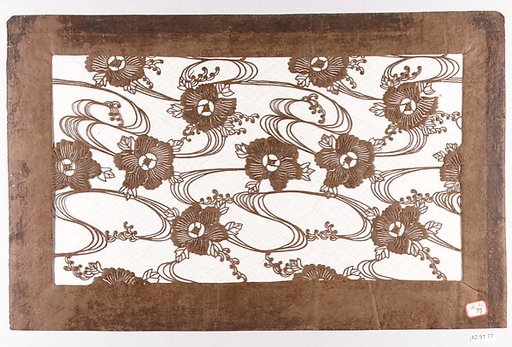 Stencil with Pattern of Open Flowers on Water