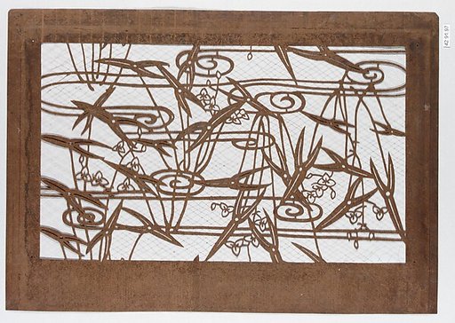 Stencil with Pattern of Water Plants (Omodaka)