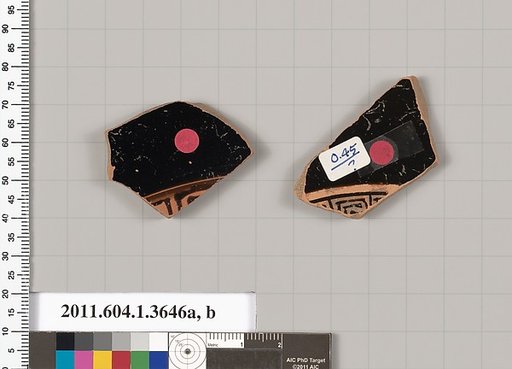 Terracotta fragments of kylikes (drinking cups)