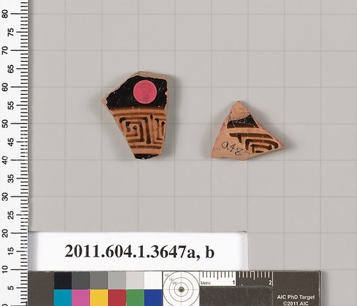 Terracotta fragments of kylikes (drinking cups)