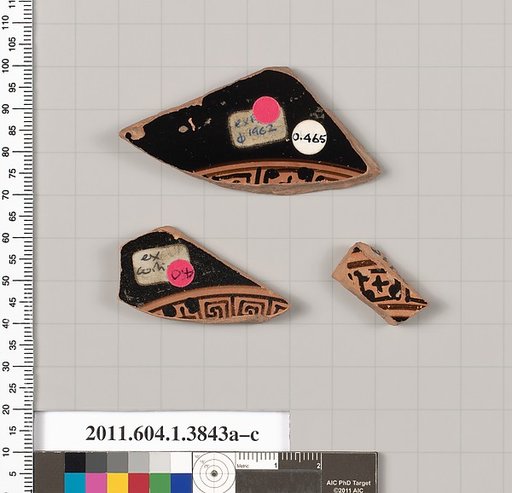 Terracotta fragments of kylikes (drinking cups)
