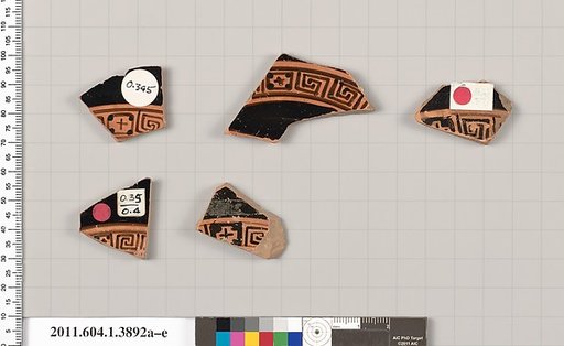 Terracotta fragments of kylikes (drinking cups)