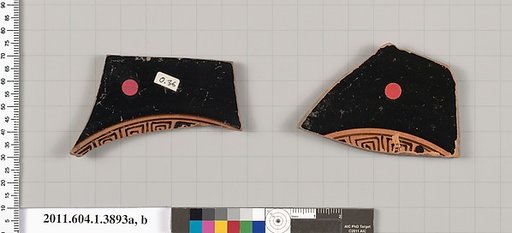Terracotta fragments of kylikes (drinking cups)