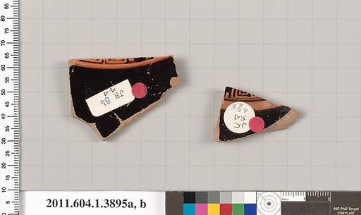 Terracotta fragments of kylikes (drinking cups)