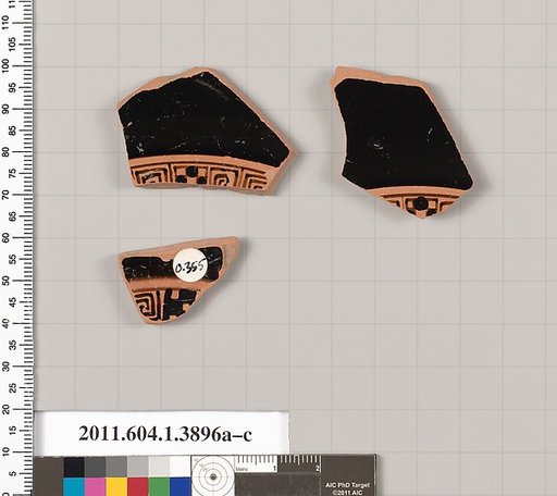 Terracotta fragments of kylikes (drinking cups)