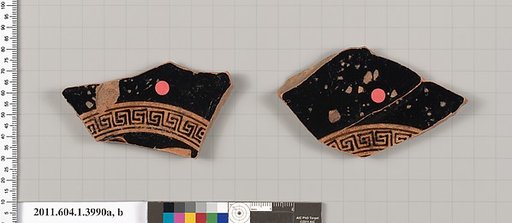 Terracotta fragments of a kylix (drinking cup)