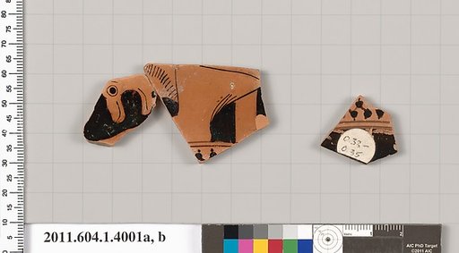 Terracotta fragments of a kylix (drinking cup)
