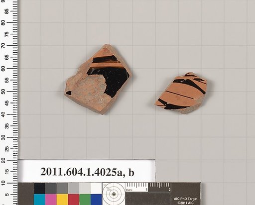 Terracotta fragments of kylikes (drinking cups)