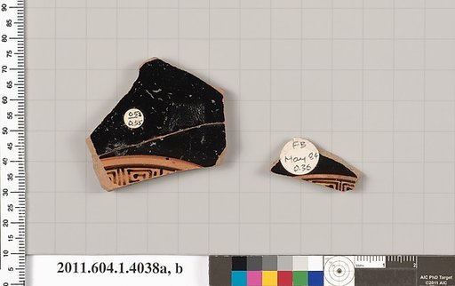 Terracotta fragments of kylikes (drinking cups)