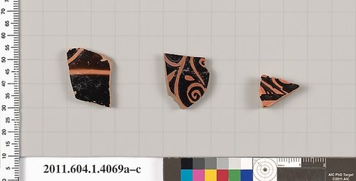 Terracotta fragments of kylikes (drinking cups)